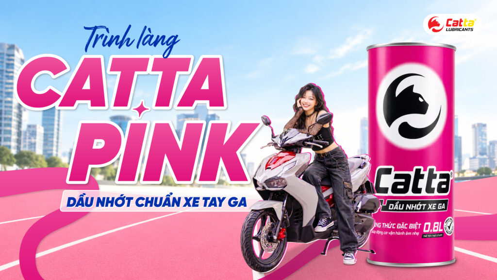 Nhớt xe tay ga CATTA 10W40 lon 800ml Catta Pink
